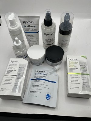 Huge Revive Rx Skincare Lot 10 Pc NEW Retinol Glycolic Cleansers Masks Serum