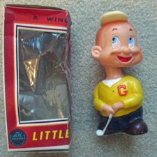 1960'S ALPS - "LITTLE PLAYER" WIND-UP TOY - GOLFER - Original Box - Working