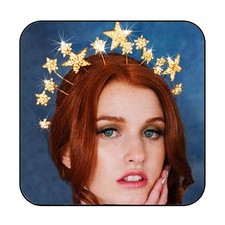 Fashey Gold Star Headband Halo Crown Hair Accessories Women