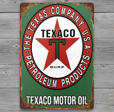 Texaco Motor Oil 8 x 12 Retro Novelty Metal Sign Made In USA New!