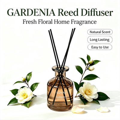120ml Gardenia Reed Diffuser Set Long Lasting Home Decor Fragrance