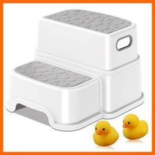 Toddler Step Stool,2 Step Stools for Kids with Anti-Slip Surface and Rubber B...