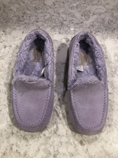 UGG Ansley Woman s Suede Wool Lined Purple Slippers Size 7