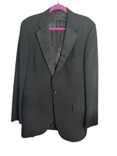 Vintage Chaps Ralph Lauren Tuxedo Jacket 44R Black Wool Formal USA Made
