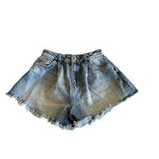 Zara Kids Denim Shorts Blue Frayed Hem Distressed Cutoff Jean Size 10