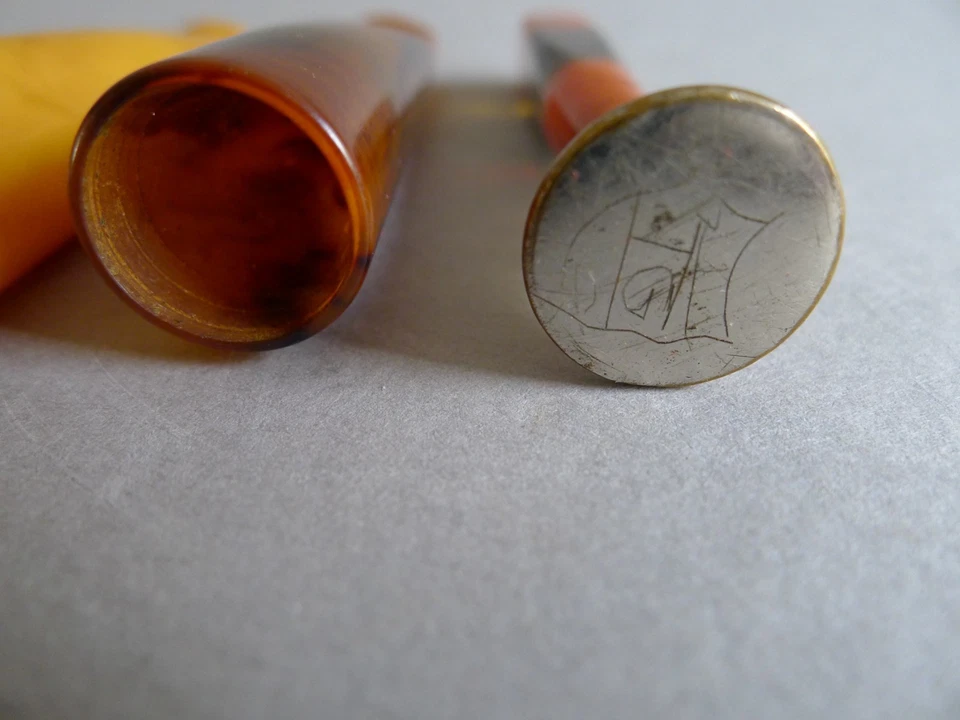 4er Konvolut Bakelit Kunstharz alter Kunststoff Petschaft, Zigarrenspitzen ... - Bild 3 von 4