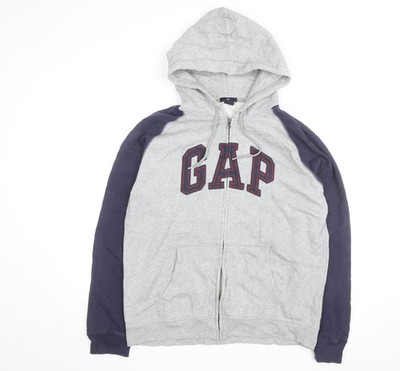 GAP Herren Hoodie grau Full Zip L Logo Fleece Sweatshirt