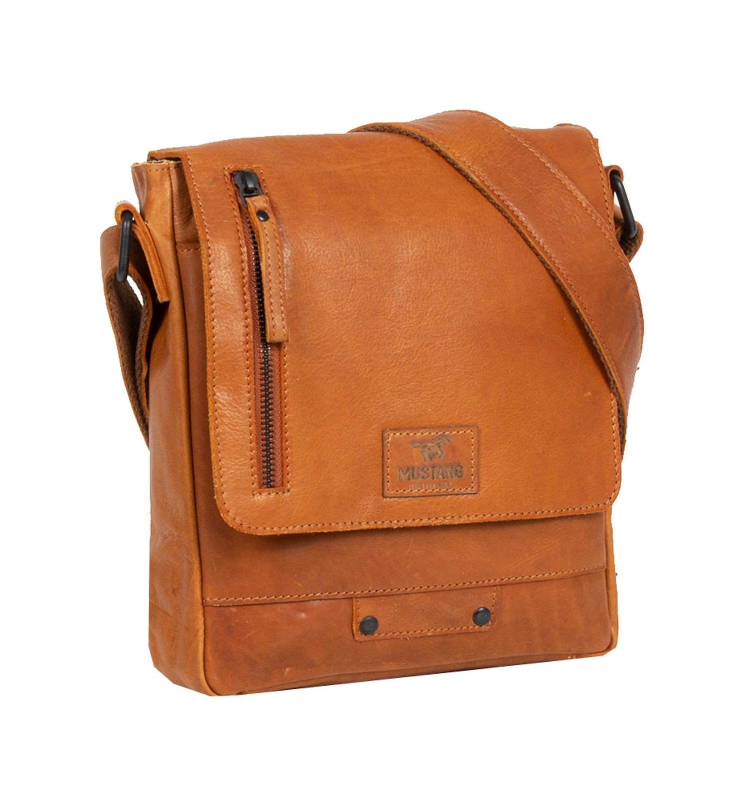 MUSTANG San Marino Leather Crossbody Bag Cognac
