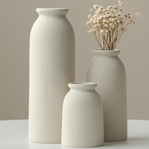 Set of 3 Small Ceramic Vases for Home Decor & Table  Assorted colors 