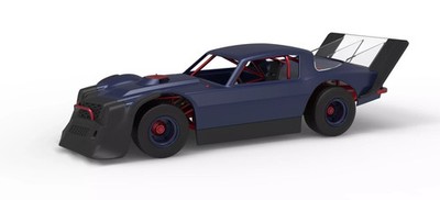 3D Printed Vintage Dirt Late Model Race Car In 1/25 Scale