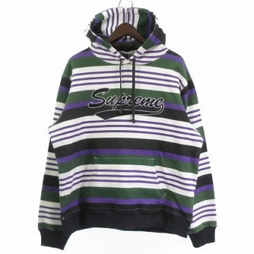 Pull à capuche Supreme 18AW bordure multicolore M d'occasion 2d34c48bc025377245d8db947