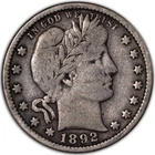 1892-O Barber Quarter 25c F+ Fine New Orleans Silver Liberty