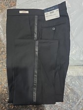  150 Jos A Bank Black Tuxedo Pants Formal Tailored Fit Unhemmed Men's Size 34x34