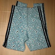 Adidas Essentials Womens New Green 3 Stripe Animal Print Leggings XS