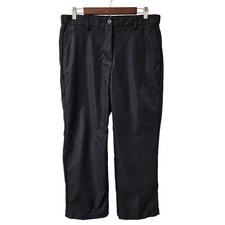 Lands End Chino Pants Womens 12 Black Straight Leg Stretch Trousers Workwear