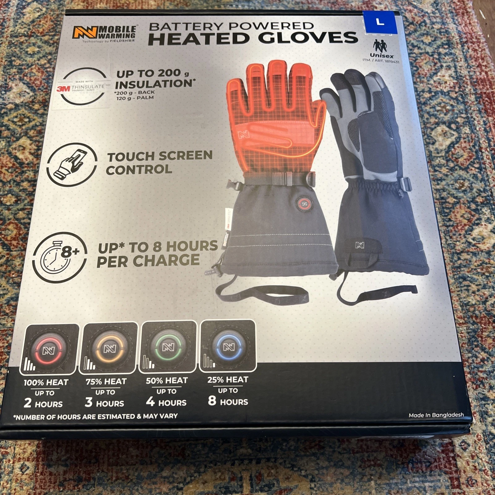 Mobile Warming Battery Operated Heated Gloves Touchscreen Compatible Large
Opens in a new window or