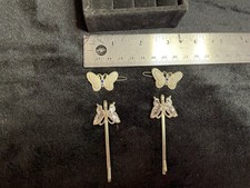 VTG 9 RHINESTONE  FIGURAL BOBBY PINS UP DO HAIR ACCESSORY NonProfit EDU ORG