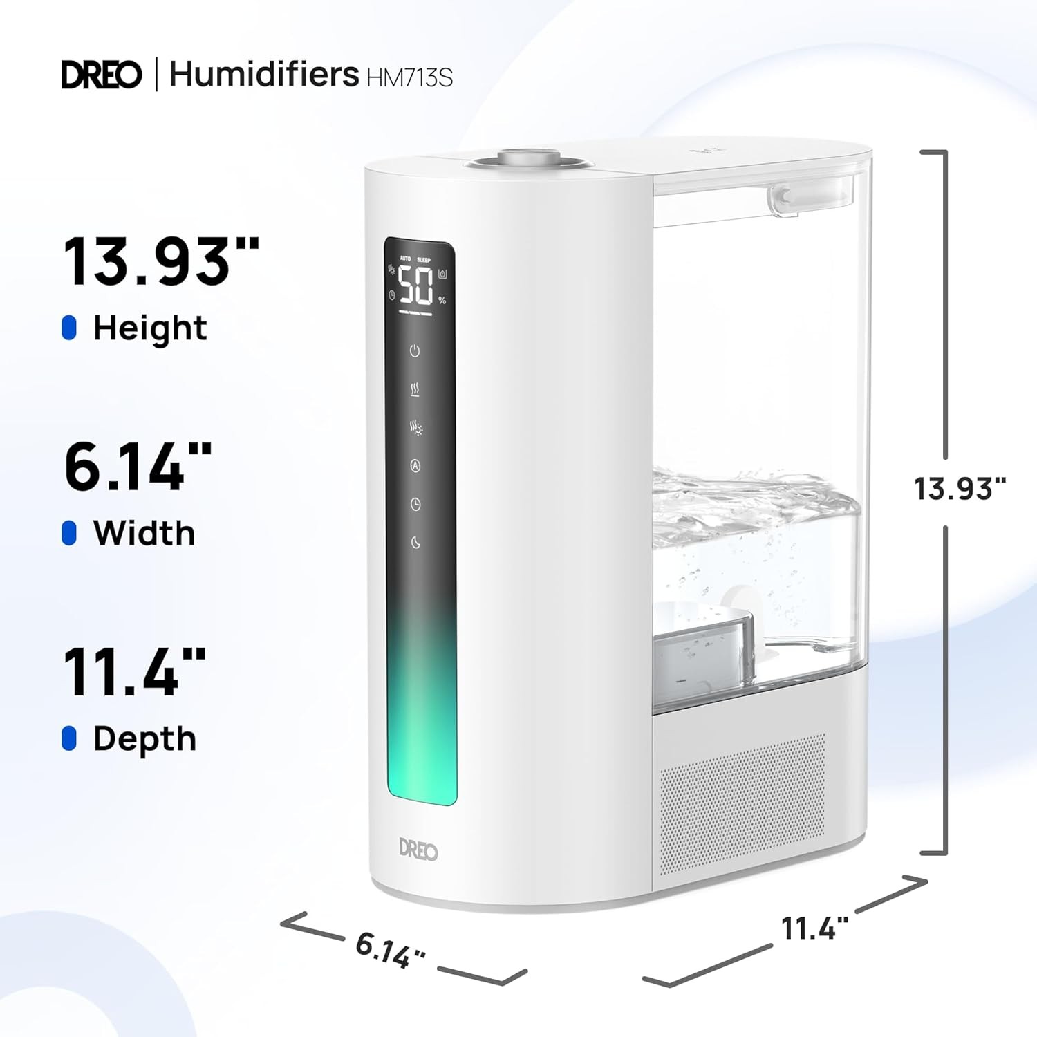 Dreo 6L Humidifiers for Bedroom, Smart Warm & Cool Mist Large Room, Grey