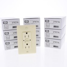 10 Hubbell Almond Self-Testing Tamper Resistant GFCI Receptacles 15A GFTRST15AL