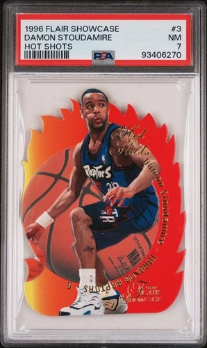1996-97 Flair Showcase Hot Shots Damon Stoudamire #3 Die-Cut Insert PSA 7