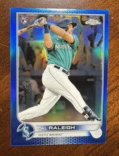 2022 Topps Chrome Cal Raleigh #149 BLUE Refractor RC /150 Mariners Rookie Card