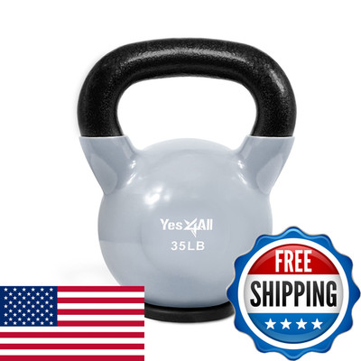 Yes4All Vinyl Coated Kettlebell Protective Rubber Base Strength Training