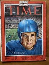 Time Magazine 1954 Detroit Lions Lane Great Adverts Vintage  NO LABEL