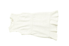 Ann Taylor LOFT Sleeveless Shift Dress Ruffle Hem Cream Heather Size 8