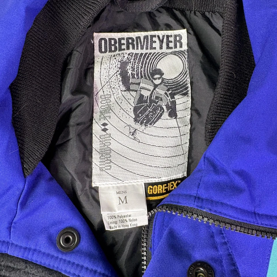 Vintage Obermeyer Jacket Mens Medium Blue Gore Tex Aspen Skiing Company 90s Coat - Image 4 of 4