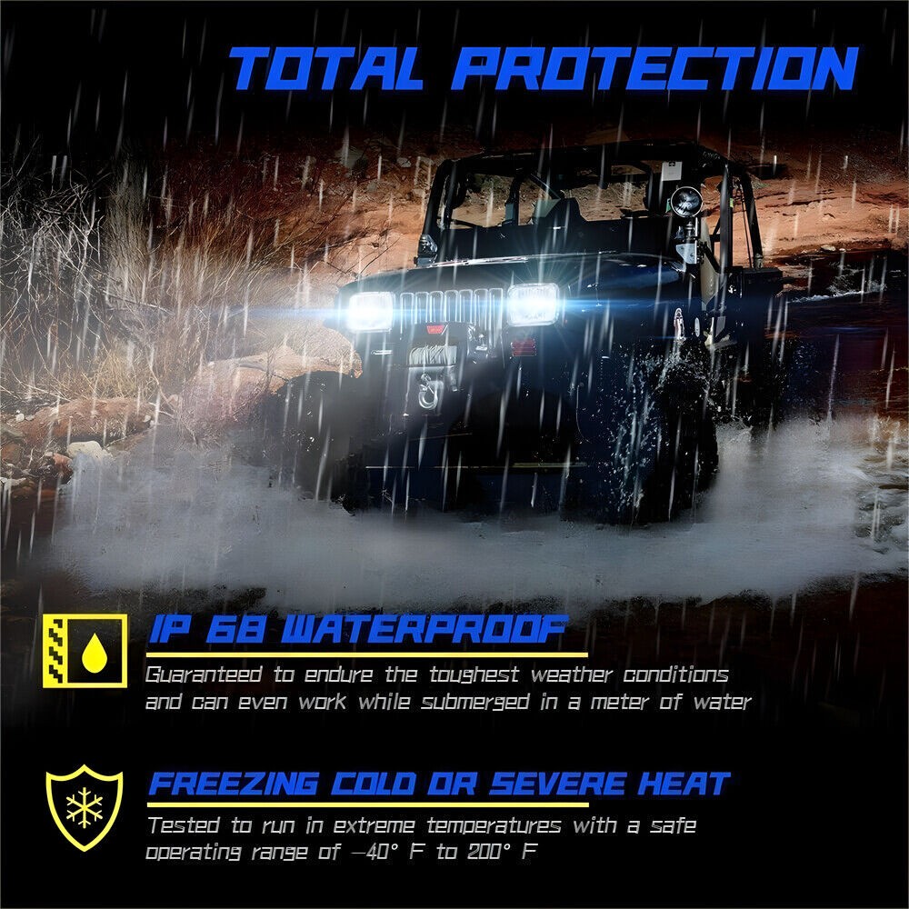 Pair fit Chevy Express Cargo Van 1500 2500 3500 7x6 5x7 LED Headlights Hi/Lo DRL thumbnail 6