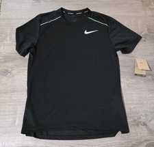 Nike Men  s Dri Fit Miler Running Shirt AJ7565-010 Black -Reflective Small