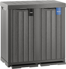 62 Gallon Outdoor Trash Can  Waterproof Resin Garbage Can with Recycle and Garb