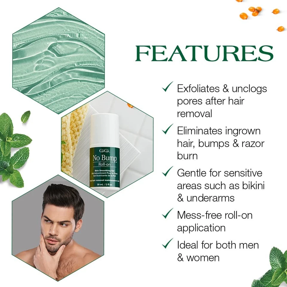 GiGi No Bump Roller Gel - Tratamiento de Cabello Encarnado Roll on & Razor Bump...  Foto 4 de 4