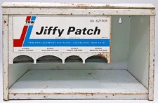 Vintage Jiffy Patch Tire Patch Metal Store Display Case TRW Service Line #621906