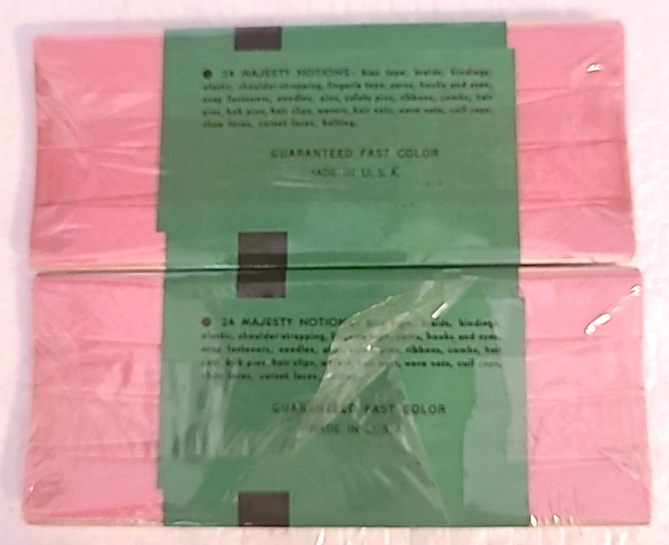 Lote De Colección #2 Majesty Percal Sesgo Cinta Plegable Rosa 3 yardas-1/2" Talla 5 Tela Pacífico Foto 4 de 4