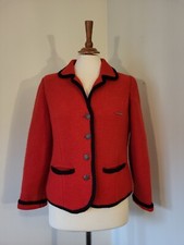 Fitted 100% Wool Kaufmann Red Jacket Tyrol Boiled Wool Size Medium Walker Blazer