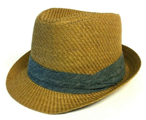 Target Paper Straw Fedora Hat Ribbon 