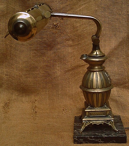 BANKERLAMPE HÖHENVERSTELLBAR SCHREIBTISCHLAMPE LESELAMPE ARBEITSLEUCHTE MESSING - Picture 4 of 11