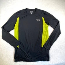 Mountain Hardwear Long Sleeve Base Layer Shirt Mens Size Small Black Neon
