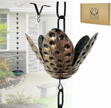 U-nitt Rain Chains for Gutters  Rainwater Catcher & Diverte  FT Metal Black Rain