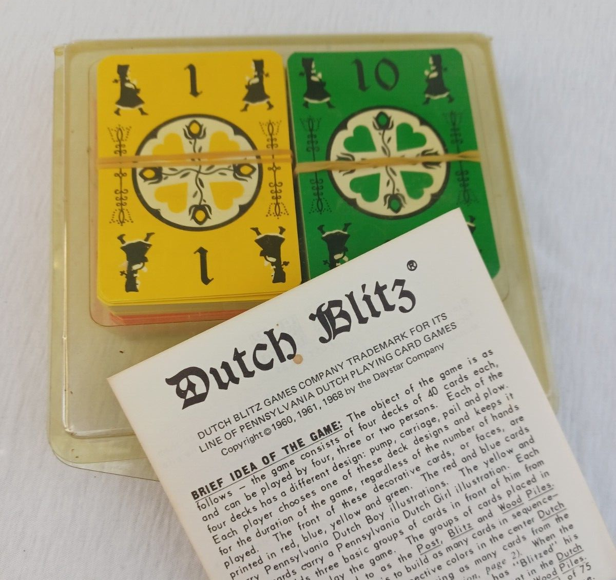 Vintage 1968 Daystar Company Pennsylvania Dutch Blitz Card Game Amish | eBay
