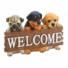 Puppy Welcome Sign   Cute Dog Garden Decor for Patio, Yard, or Indoor Display
