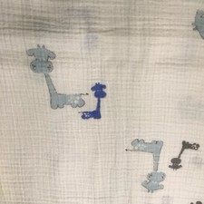 Aden  Anais Giraffe Print Muslin Swaddle Blanket 100 Cotton Baby BLUE / GRAY