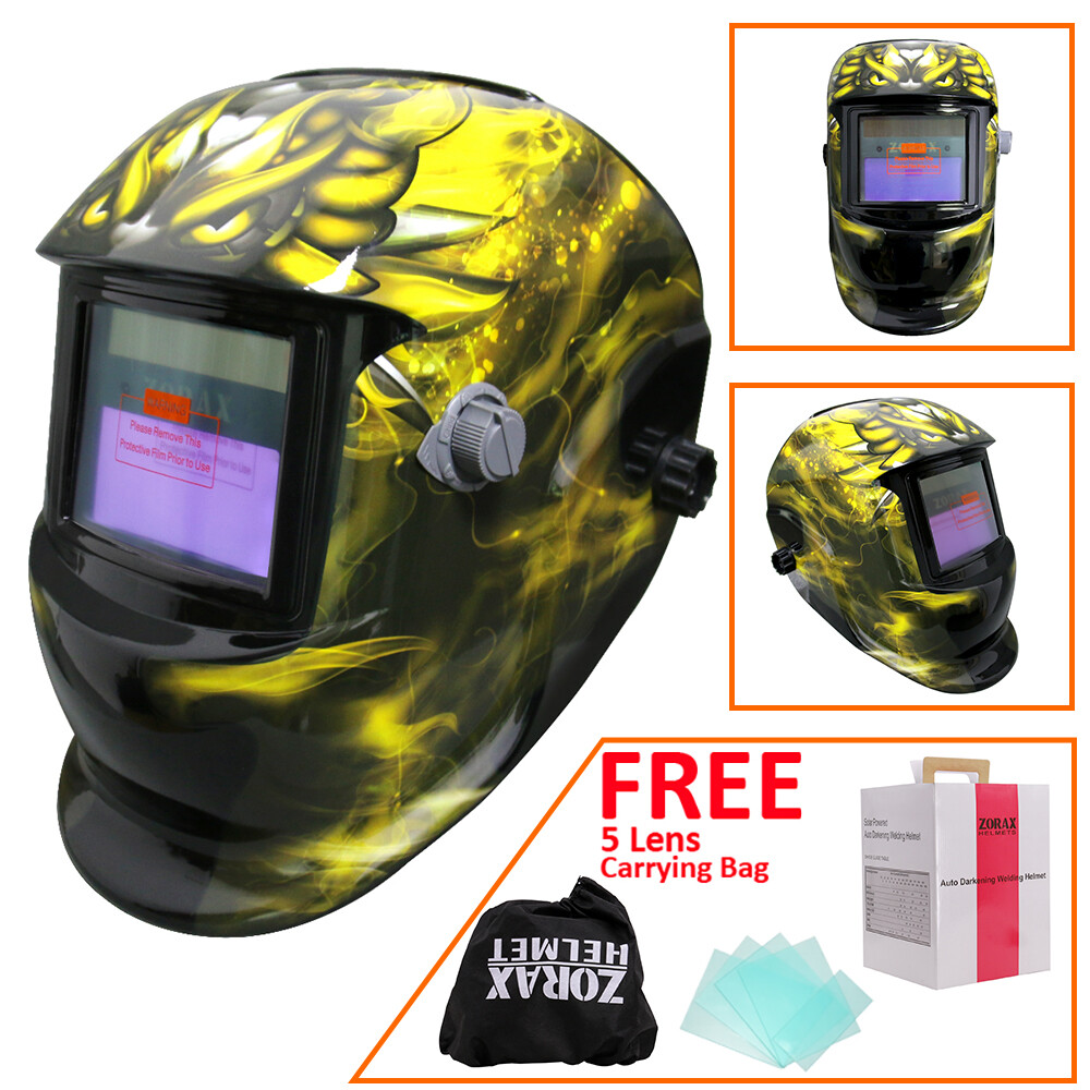 ZORAX PHOENIX Auto Darkening Welding Helmet Mask Welders Grinding Solar Power