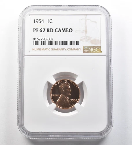 1954 Lincoln Wheat Cent PF67 RD Cameo NGC *8091
