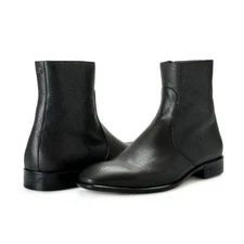 Roberto Cavalli Ankle Boots Shoes Men's Off Black Textured Leather sz 7-12