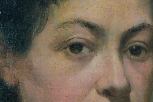 Ancien tableau beau portrait de jeune femme impressionniste es. Manet Degas hst - Photo 7/13