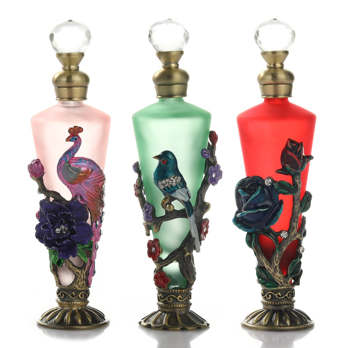 30ml Vintage Empty Crystal Frosted Perfume Bottle Wedding Xmas Gift Home  Decor