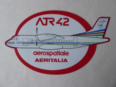 AUFKLEBER STICKER AUFKLEBER AEROSPATIALE AERITALIA FLUGZEUG ATR 42 AIRCRAFT 