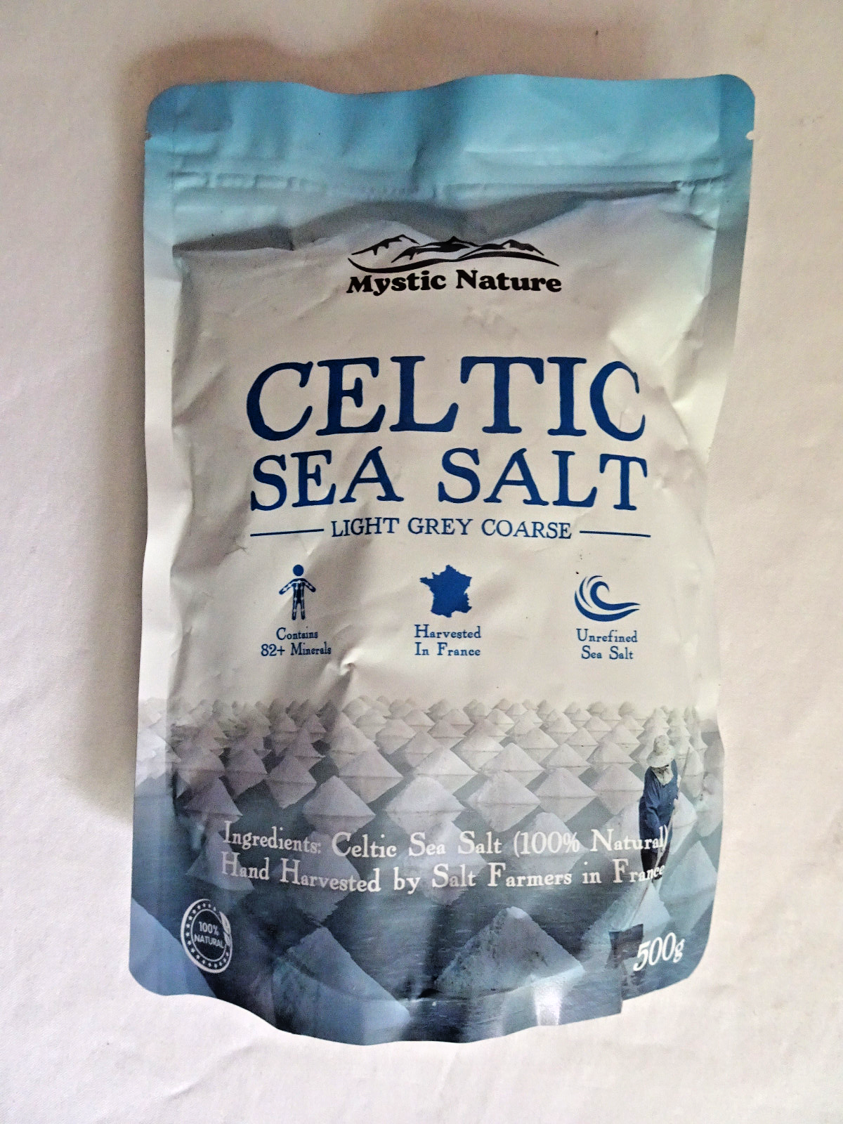 Mystic Nature Celtic Sea Salt - 500g - 100% Organic - Natural Unrefined Mineral
